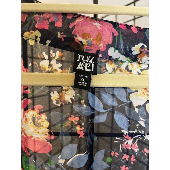 NWT Roz & Ali Floral Kimono Sz XLP - Picture 4 of 4